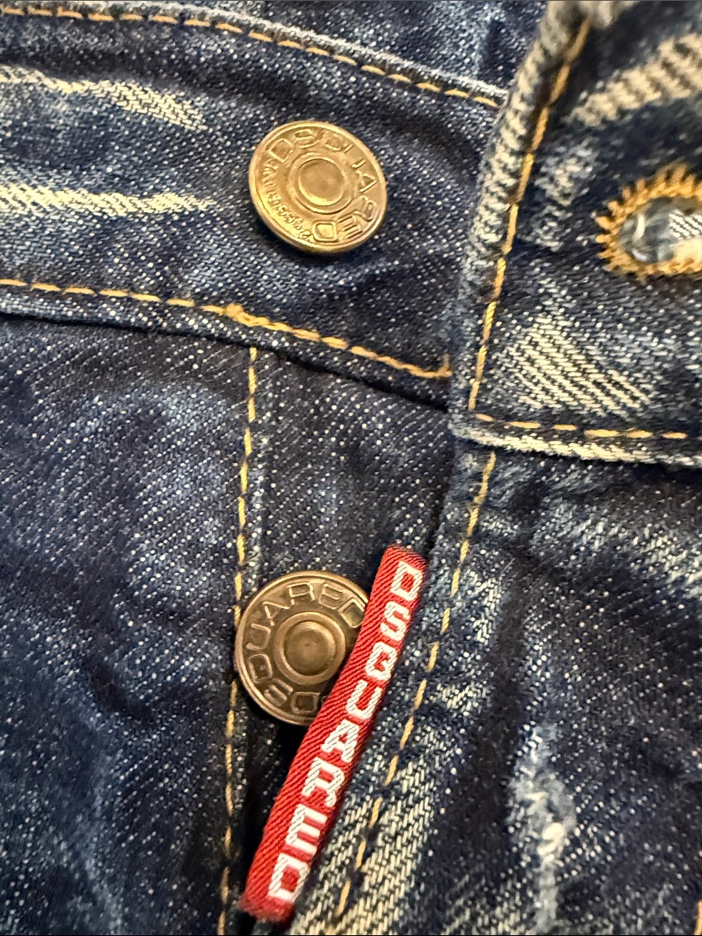 DSQUARED Indigo Washed Straight-Leg Jeans with Distressed Accents - Picture 2 of 6